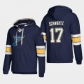 Wholesale Cheap St. Louis Blues #17 Jaden Schwartz Blue adidas Lace-Up Pullover Hoodie