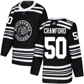 Wholesale Cheap Adidas Blackhawks #50 Corey Crawford Black Authentic 2019 Winter Classic Stitched Youth NHL Jersey