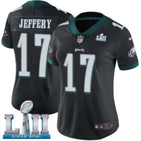 Wholesale Cheap Nike Eagles #17 Alshon Jeffery Black Alternate Super Bowl LII Women\'s Stitched NFL Vapor Untouchable Limited Jersey