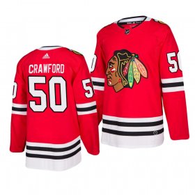 Wholesale Cheap Chicago Blackhawks #50 Corey Crawford 2019-20 Adidas Authentic Home Red Stitched NHL Jersey