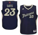 Wholesale Cheap Men's New Orleans Pelicans #23 Anthony Davis Revolution 30 Swingman 2015 Christmas Day Navy Blue Jersey