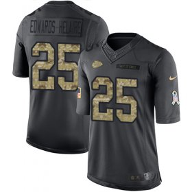 Wholesale Cheap Nike Chiefs #25 Clyde Edwards-Helaire Black Men\'s Stitched NFL Limited 2016 Salute to Service Jersey