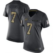 Wholesale Cheap Nike Redskins #7 Dwayne Haskins Jr Black Women's Stitched NFL Limited 2016 Salute to Service Jersey