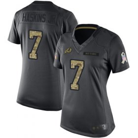 Wholesale Cheap Nike Redskins #7 Dwayne Haskins Jr Black Women\'s Stitched NFL Limited 2016 Salute to Service Jersey