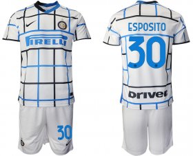 Wholesale Cheap Men 2020-2021 club Inter milan away 30 white Soccer Jerseys