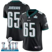 Wholesale Cheap Nike Eagles #65 Lane Johnson Black Alternate Super Bowl LII Men's Stitched NFL Vapor Untouchable Limited Jersey