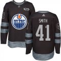 Wholesale Cheap Adidas Oilers #41 Mike Smith Black 1917-2017 100th Anniversary Stitched NHL Jersey