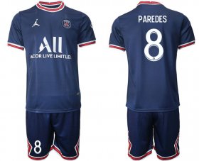 Wholesale Cheap Men 2021-2022 ClubParis Saint-Germainhome blue 8 Soccer Jersey