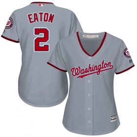 Wholesale Cheap Nationals #2 Adam Eaton Grey Road Women\'s Stitched MLB Jersey