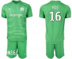 Wholesale Cheap Marseille #16 Pele Green Goalkeeper Soccer Club Jersey