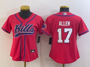 Wholesale Cheap Women's Buffalo Bills #17 Josh Allen Red Stitched Cool Base Nike Baseball Jersey