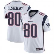 Wholesale Cheap Men's New England Patriots #80 Gunner Olszewski Limited White Vapor Untouchable Jersey