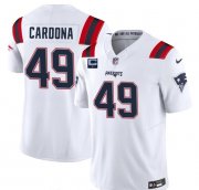 Cheap Men's New England Patriots #49 Joe Cardona White F.U.S.E. With 1-Star C Patch Vapor Limited Stitched Football Jersey