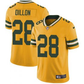 Wholesale Cheap Nike Packers #28 AJ Dillon Yellow Men\'s Stitched NFL Limited Rush Jersey