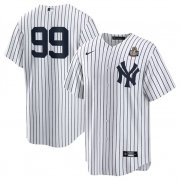 Cheap Men's New York Yankees #99 Aaron Judge White 2024 World Series Cool Base Stitched Baseball Jersey