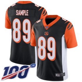 Wholesale Cheap Nike Bengals #89 Drew Sample Black Team Color Men\'s Stitched NFL 100th Season Vapor Limited Jersey