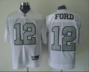 Wholesale Cheap Raiders #12 Jacoby Ford White Silver Grey No.Stitched NFL Jersey