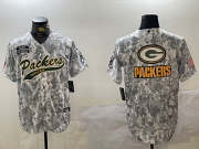 Cheap Men's Green Bay Packers Team Logo 2024 Arctic Camo Salute to Service Stitched Baseball Jerseys