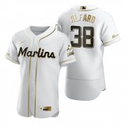 Wholesale Cheap Miami Marlins #38 Jorge Alfaro White Nike Men's Authentic Golden Edition MLB Jersey