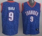 Wholesale Cheap Oklahoma City Thunder #9 Serge Ibaka Blue Leopard Print Fashion Jersey