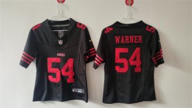 Cheap Women\'s San Francisco 49ers #54 Fred Warner Black F.U.S.E Vapor Untouchable Stitched Jersey(Run Small)