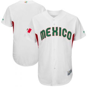 Wholesale Cheap Team Mexico Blank White 2017 World MLB Classic Authentic Stitched MLB Jersey