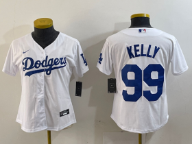 Cheap Women\'s Los Angeles Dodgers #99 Joe Kelly White Stitched Cool Base Nike Jersey