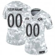 Cheap Women's Los Angeles Rams Active Player Custom 2024 F.U.S.E Arctic Camo Salute To Service Limited Stitched Football Jersey(Run Small)