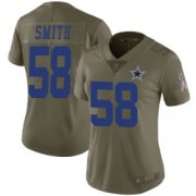 Wholesale Cheap Women's Dallas Cowboys #58 Aldon Smith Limited Green 2017 Salute to Service Jersey