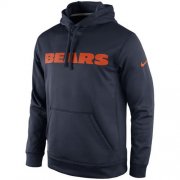 Wholesale Cheap Chicago Bears Nike KO Wordmark Performance Hoodie Navy Blue