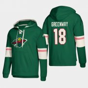 Wholesale Cheap Minnesota Wild #18 Jordan Greenway Green adidas Lace-Up Pullover Hoodie