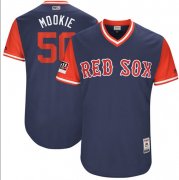 Wholesale Cheap Red Sox #50 Mookie Betts Navy "Mookie" Players Weekend Authentic Stitched MLB Jersey