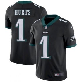 Wholesale Cheap Men\'s Philadelphia Eagles #1 Jalen Hurts Black Vapor Untouchable Limited Stitched Jersey