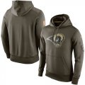 Wholesale Cheap Men's Los Angeles Rams Nike Olive Salute To Service KO Performance Hoodie