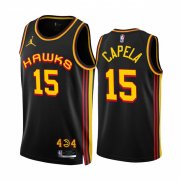 Wholesale Cheap Men's Atlanta Hawks #15 Clint Capela 2022-23 Black Statement Edition Stitched Jersey