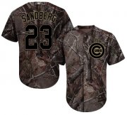 Wholesale Cheap Cubs #23 Ryne Sandberg Camo Realtree Collection Cool Base Stitched Youth MLB Jersey