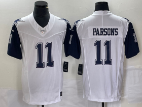 Wholesale Cheap Men\'s Dallas Cowboys #11 Micah Parsons White FUSE Vapor Thanksgiving Limited Stitched Jersey