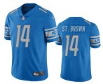 Wholesale Cheap Men's Detroit Lions #14 Amon Ra St Brown Blue Vapor Untouchable Limited Stitched Jersey