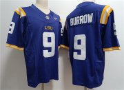 Cheap Men's LSU Tigers #9 Joe Burreaux Purple 2023 Stitched Football Jersey