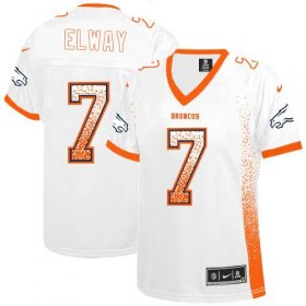 Wholesale Cheap Nike Broncos #7 John Elway White Women\'s Stitched NFL Elite Drift Fashion Jersey