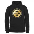 Wholesale Cheap Men's Pittsburgh Steelers Pro Line Black Gold Collection Pullover Hoodie