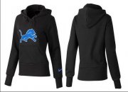 Wholesale Cheap Women's Detroit Lions Logo Pullover Hoodie Black