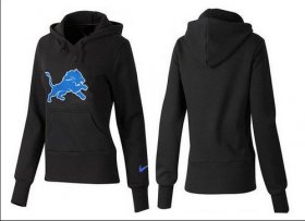 Wholesale Cheap Women\'s Detroit Lions Logo Pullover Hoodie Black