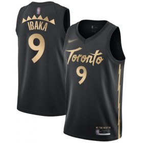 Wholesale Cheap Men\'s Toronto Raptors #9 Serge Ibaka Black Basketball Swingman City Edition 2019-20 Jersey