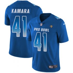 Wholesale Cheap Nike Saints #41 Alvin Kamara Royal Men\'s Stitched NFL Limited NFC 2018 Pro Bowl Jersey