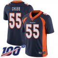 Wholesale Cheap Nike Broncos #55 Bradley Chubb Navy Blue Alternate Men's Stitched NFL 100th Season Vapor Limited Jersey