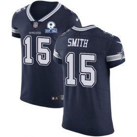 Wholesale Cheap Nike Cowboys #15 Devin Smith Navy Blue Team Color Men\'s Stitched With Established In 1960 Patch NFL Vapor Untouchable Elite Jersey