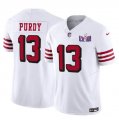 Cheap Men's San Francisco 49ers #13 Brock Purdy New White 2024 F.U.S.E. Super Bowl LVIII Patch Vapor Untouchable Limited Football Stitched Jersey