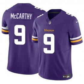 Cheap Men\'s Minnesota Vikings #9 J.J. McCarthy Purple 2024 Draft F.U.S.E. Vapor Untouchable Limited Football Stitched Jersey