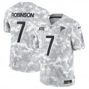 Men's Atlanta Falcons #7 Bijan Robinson 2024 Arctic Camo Salute To Service Limited Stitched Football Jersey